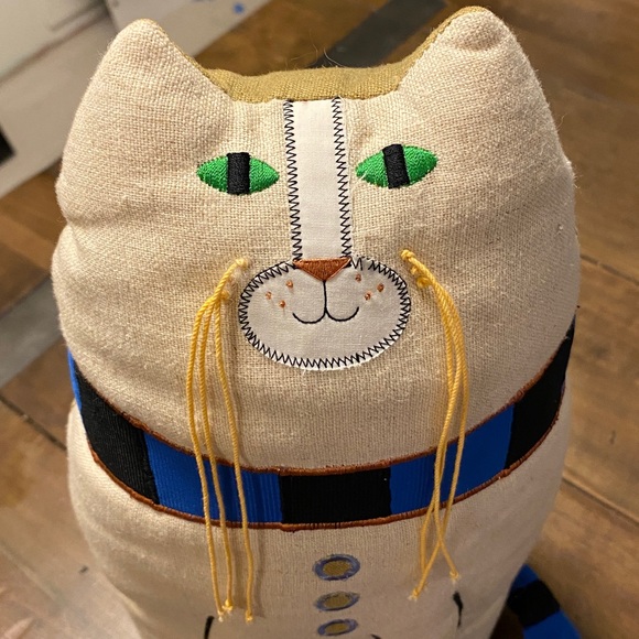Midwest of Cannon falls stuffed linen and cotton cat pillow - Picture 2 of 6